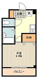 JR横浜線 八王子駅 徒歩20分の賃貸マンション 4階1Kの間取り