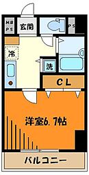 JR中央線 八王子駅 徒歩9分の賃貸マンション 5階1Kの間取り