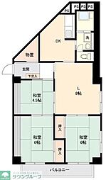 JR中央線 西八王子駅 徒歩4分の賃貸マンション 12階3LDKの間取り