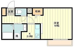JR中央線 豊田駅 徒歩5分の賃貸マンション 3階ワンルームの間取り
