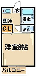 多摩都市モノレール 大塚・帝京大学駅 徒歩4分の賃貸アパート 1階1Kの間取り