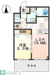 JR南武線 稲城長沼駅 徒歩7分の賃貸マンション 3階1LDKの間取り