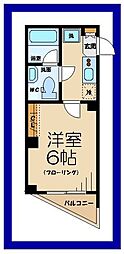 京王線 府中駅 徒歩9分の賃貸マンション 3階1Kの間取り