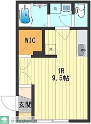 JR中央線 豊田駅 徒歩18分の賃貸アパート 1階ワンルームの間取り