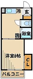 多摩都市モノレール 大塚・帝京大学駅 徒歩3分の賃貸マンション 4階1Kの間取り