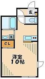 京王相模原線 南大沢駅 徒歩28分の賃貸アパート 1階1Kの間取り