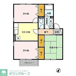 JR中央線 八王子駅 バス20分 神社前下車 徒歩3分の賃貸アパート 1階3DKの間取り