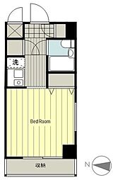 京王線 北野駅 徒歩7分の賃貸マンション 5階ワンルームの間取り