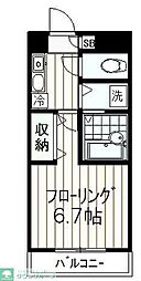 多摩都市モノレール 大塚・帝京大学駅 徒歩7分の賃貸マンション 3階1Kの間取り
