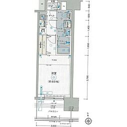 JR中央線 八王子駅 徒歩8分の賃貸マンション 14階1Kの間取り