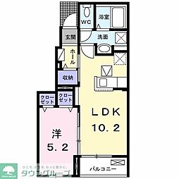 JR中央線 西八王子駅 バス16分 二分方小下車 徒歩6分の賃貸アパート 1階1LDKの間取り