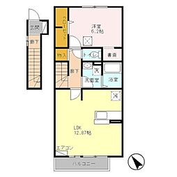 JR南武線 西府駅 徒歩4分の賃貸アパート 2階1LDKの間取り