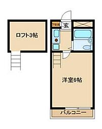 トップヒルゲイト 1Kの間取図画像