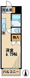 サンブリッジN 1Kの間取図画像