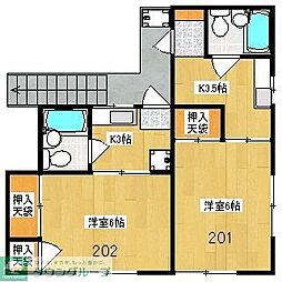 やまと荘 1Kの間取図画像