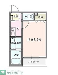 メルディア八王子万町 1Kの間取図画像