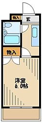 シルキー吉美A棟 1Kの間取図画像