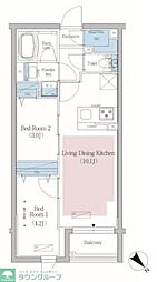 都営三田線 春日駅 徒歩10分の賃貸マンション 3階2LDKの間取り