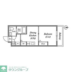 ＧＲＡＮ　ＰＡＳＥＯ舎人 1階1DKの間取り