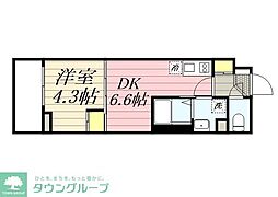 ハーモニーレジデンス西巣鴨 2階1DKの間取り