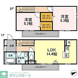ディアコート本木 2LDKの間取図画像