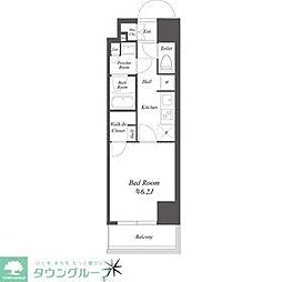 ブランシエスタ浅草千束 9階1Kの間取り