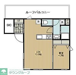 EDIT都立大学 4階1LDKの間取り