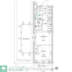ラティエラ滝野川 4階1DKの間取り