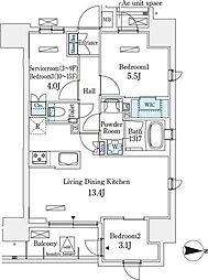 アヴァンカーサ町屋 10階2SLDKの間取り