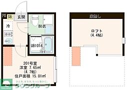 グラン竹ノ塚 2階1Kの間取り
