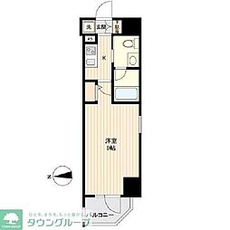 オーキッドレジデンス蔵前 4階1Kの間取り