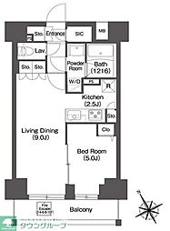 コンフォリア・リヴ根岸二丁目 12階1LDKの間取り
