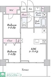 ＵＲＢＡＮＬＩＮＫ護国寺 1階2LDKの間取り