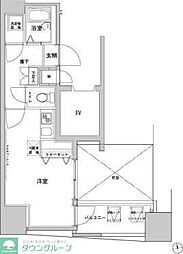 VIDA文京本郷 10階ワンルームの間取り