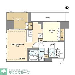 オアーゼ日暮里レジデンス 3階1SLDKの間取り
