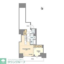 オアーゼ日暮里レジデンス 2階1LDKの間取り