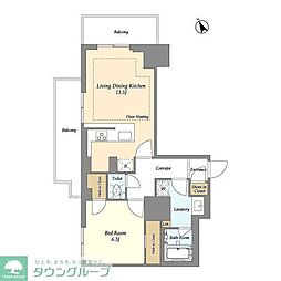オアーゼ日暮里レジデンス 1LDKの間取図画像