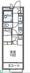 レオパレスセードルII 2階1Kの間取り