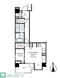 ベルジェンド西日暮里グランセルサス 3階1LDKの間取り