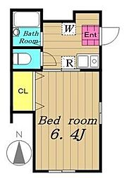 コーポ望月 1階1Kの間取り
