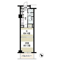 エステージ六義園 2階1DKの間取り
