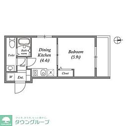 ＧＲＡＮ　ＰＡＳＥＯ舎人 3階1DKの間取り