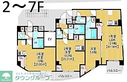ミライズ南千住 2階1LDKの間取り
