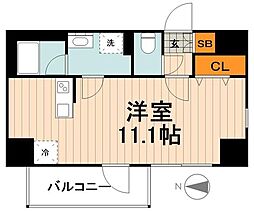 プライムコート浅草 3階ワンルームの間取り