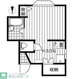 ＮＤホーム　サンタモニカ 3階ワンルームの間取り