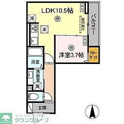 セレスティア東尾久 1階1LDKの間取り