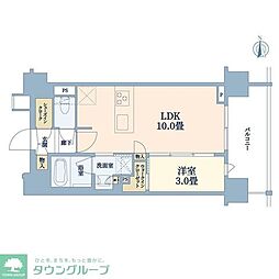 ルジェンテ西日暮里 6階1LDKの間取り