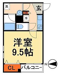 オプサス東尾久 1階1Kの間取り