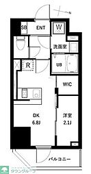 アーバンパーク扇大橋 6階1DKの間取り