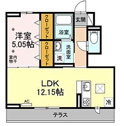 さくら郷 1階1LDKの間取り
